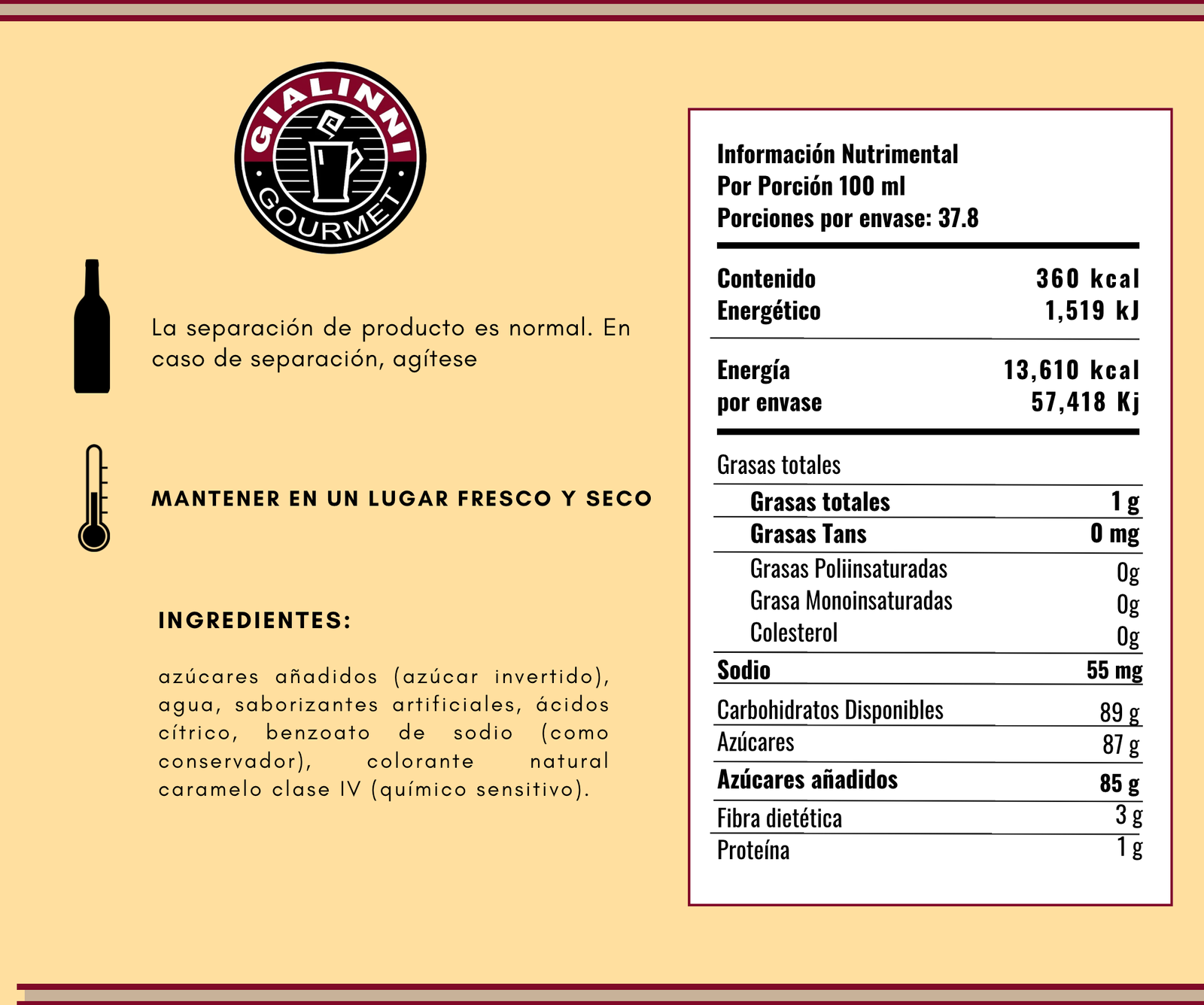 Jarabes Gialinni 12 pzas Botella 750ml c/u - Image 4