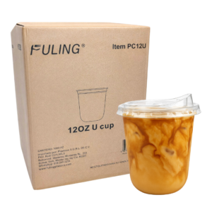 Vasos Pet Fondo U 12 Oz Para Bubble C/Tapa Boquilla 1000 pzas