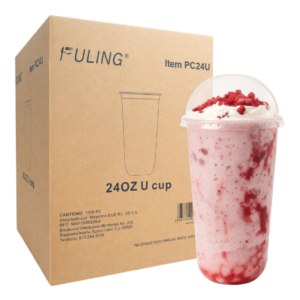 Vasos Pet U 24 Oz Para Bubble Con Tapa Domo 1000 pzas